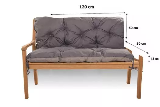 Подушка для скамейки 120x50x50 темно-синяя | Подушка для садовой скамейки | Уличная подушка | Подушка для сиденья скамья | подушка для качелей Hollywood на открытом воздухе Setgarden, темно-серый