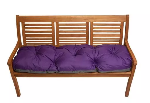 Подушка для скамейки 150х60см, садовая/внутренняя, подушка для садовой скамейки, напольная подушка, черный Setgarden, фиолетовый