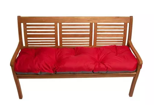 Подушка для скамейки 150х60см, садовая/внутренняя, подушка для садовой скамейки, напольная подушка, оранжевый Setgarden, красный