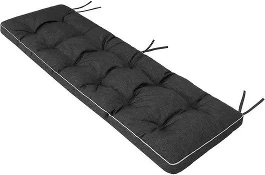 Подушка для скамейки ETNA Подушка для скамейки Подушка для скамейки Подушка для улицы/в помещении - Подушка для скамейки Подушка с плетеным узором для скамейки в доме и саду Подушка для сиденья 180 x 50 см, черный Hobbygarden