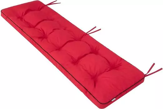 Подушка для скамейки ETNA Подушка для скамейки Подушка для скамейки Подушка для улицы/в помещении - Подушка для скамейки Подушка с плетеным узором для скамейки в доме и саду Подушка для сиденья 180 x 40 см коричневого цвета Hobbygarden, красный