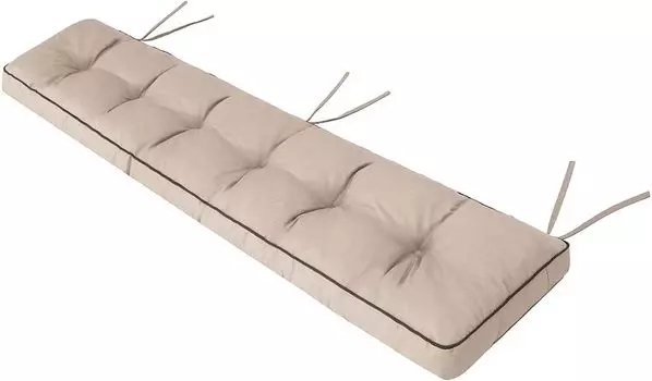 Подушка для скамейки ETNA Подушка для скамейки Подушка для скамейки Подушка для улицы/в помещении - Подушка для скамейки Подушка с плетеным узором для скамейки в доме и саду Подушка для сиденья 180 x 50 см, черный Hobbygarden, бежевый