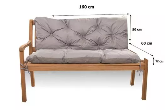 Подушка для скамейки Подушка для сиденья 160x60x50 синий | Подушка для садовой скамейки | Подушка для скамейки | Подушка для сиденья скамья | Голливудская подушка для качелей | Условия банка Setgarden, серый