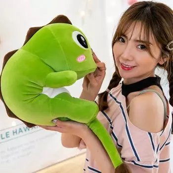 Подушка для сна, игрушка в форме динозавра, дышащая хлопковая, сильная гибкость, обнимающая подушка для девочек-зеленый, размеры: 80 см Stuttg