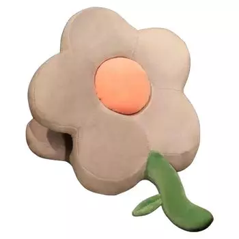 Подушка для сна с подсолнухом и съемным центром, дышащий двусторонний бархат, ледяной шелк, дизайн для офиса, общежития, путешествия, комфорт для сна, серый Stuttg