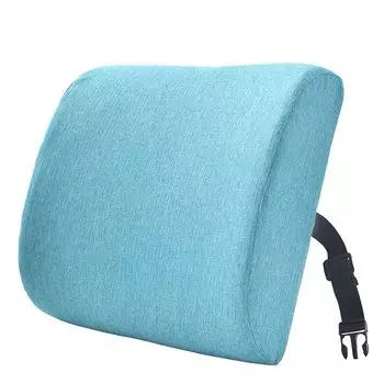Подушка для спины, супермягкая износостойкая подушка из хлопка и льна, поясничная подушка из пены с эффектом памяти, подушка для сиденья для дома - небесно-голубая Stuttg