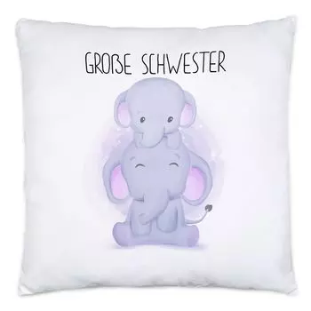 Подушка для старшей сестры, любовь для брата и сестры, сестра, слон, защитник безопасности, мир, любовь, семья, сестры Hey!Print