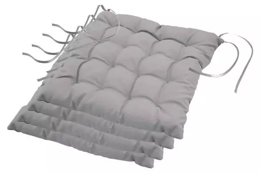 Подушка для стульев Dynamic24 Leonard 4 шт, 40x5x40 см, серый