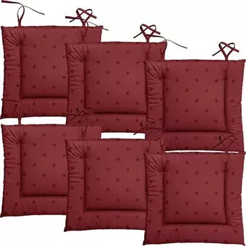 Подушка для стульев Erwin Mller mit Bindebndern 6er-Pack, 38x1x41 см цвет burgund