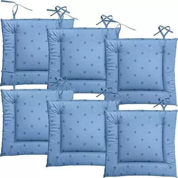 Подушка для стульев Erwin Mller mit Bindebndern 6er-Pack, 38x1x41 см, синий