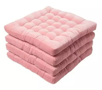 Подушка для стульев Homescapes 4 шт, 40x5x40 см, розовый