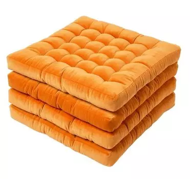 Подушка для стульев Homescapes 4 шт, 40x5x40 см, оранжевый