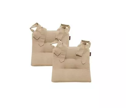 Подушка для стула Fino, подушка для сиденья, подушка для галстука-бабочки, подушка для стула, стулья из ротанга, очень толстые стулья для столовой, набор из 2 предметов - слоновая кость Magma - Heimtex, серо-коричневый