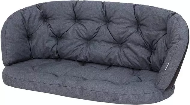 Подушка для стула Подушка для стула Подушка для скамейки Качели Садовая подушка Качели Подушки для шезлонга Подушка для отдыха, 106 x 60 x 5 см, подушка для дивана, прямоугольная, черная Hobbygarden, синий