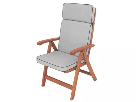 Подушка для стула SC со спинкой, подушка для садового стула, чехол для стула со спинкой, подушка для садовых, кухонных и гостиных стульев. - Спинка 52х49см - Сиденье 49х47см - Бежевый Sales Core, серый