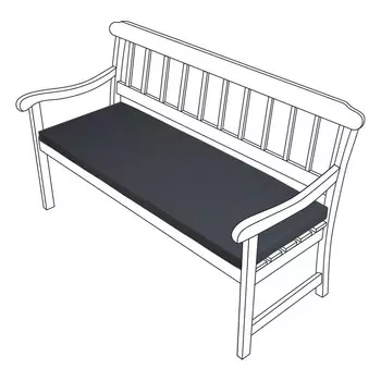 Подушка для уличной скамейки Veeva, темно-серый, 128 см x 50 см, волокно, набор подушек для скамейки, водонепроницаемые подушки для садовой скамейки или качелей, три сиденья — сделано в Германии