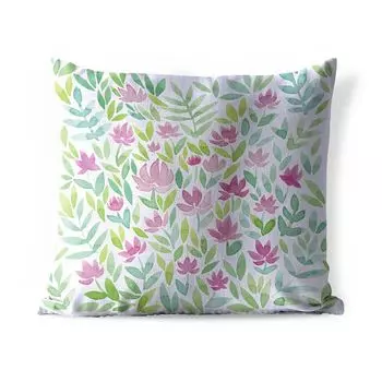 Подушка для улицы MuchoWow — Акварель с цветочным узором — 45x45 см — Устойчивость к атмосферным воздействиям — Подушка для отдыха — Чехлы для подушек — Декоративные чехлы для подушек — Декоративные чехлы для подушек, мультиколор