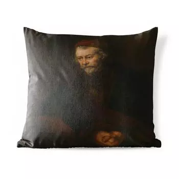 Подушка для улицы MuchoWow - Апостол Павел - Картина Рембрандта ван Рейна - 45x45 см - Устойчивость к атмосферным воздействиям - Подушка для отдыха - Чехлы для подушек - Декоративные чехлы для подушек - Декоративные чехлы для подушек, мультиколо...