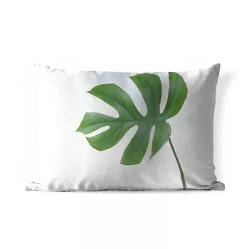 Подушка для улицы MuchoWow — Ботанический лист на белом фоне — 60x40 см — Устойчивость к атмосферным воздействиям — Подушка для отдыха — Чехлы для подушек — Декоративные чехлы для подушек — Декоративные чехлы для подушек, мультиколор