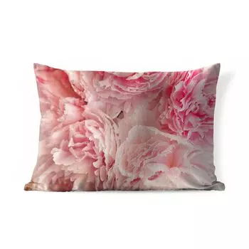 Подушка для улицы MuchoWow - букет розовых пионов, вид сверху - 60x40 см - защита от атмосферных воздействий - подушки для отдыха - чехлы для подушек - декоративные чехлы для подушек - декоративные чехлы для подушек, мультиколор