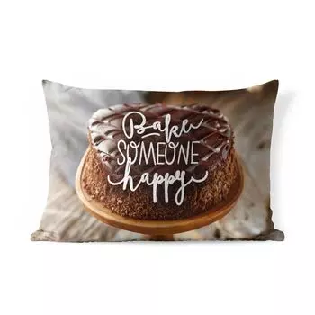 Подушка для улицы MuchoWow — Цитаты — «Сделай кого-нибудь счастливым» — Пословицы — 50x30 см — Устойчивость к атмосферным воздействиям — Подушка для отдыха — Чехол на подушку — Хлопчатобумажная ткань — Декоративные наволочки, мультиколор