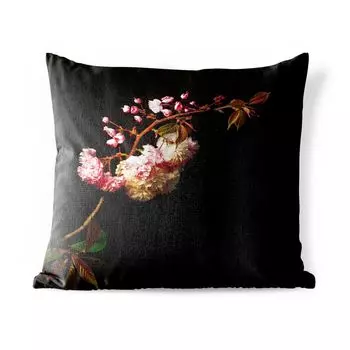 Подушка для улицы MuchoWow — Цветение вишни на черном фоне — 60x60 см — Устойчивость к атмосферным воздействиям — Подушка для отдыха — Чехлы для подушек — Декоративные чехлы для подушек — Декоративные чехлы для подушек, мультиколор