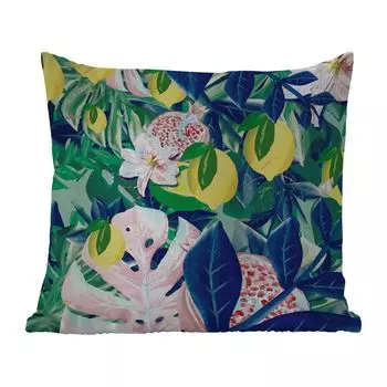 Подушка для улицы MuchoWow - цветы - фрукты - цвета - 50x50 см - защита от атмосферных воздействий - подушка для отдыха - чехол для подушки - хлопчатобумажная ткань - декоративные чехлы для подушек, мультиколор