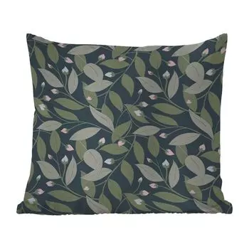 Подушка для улицы MuchoWow - цветы - листья - узор - 40x40 см - защита от атмосферных воздействий - подушка для отдыха - чехол на подушку - хлопчатобумажная ткань - декоративные чехлы на подушки, мультиколор
