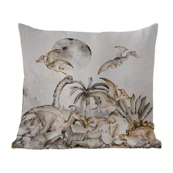 Подушка для улицы MuchoWow - Дино - Украшение джунглей - Дети - Мальчик - Зеленый - 60x60 см - Устойчивость к атмосферным воздействиям - Подушка для отдыха - Чехлы для подушек - Декоративные чехлы для подушек - Декоративные чехлы для подушек, му...