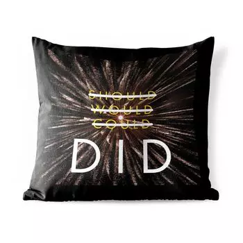 Подушка для улицы MuchoWow — Должен, хотел бы, мог бы, имеет — Цитаты — Пословицы — 60x60 см — Устойчивость к атмосферным воздействиям — Подушки для отдыха — Чехлы для подушек — Декоративные чехлы для подушек — Декоративные чехлы для подушек, му...