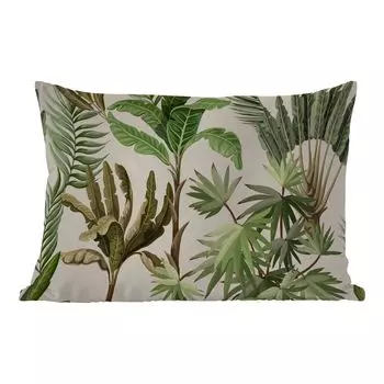 Подушка для улицы MuchoWow - джунгли - пальма - банановое дерево - 50x30 см - защита от атмосферных воздействий - подушка для отдыха - чехол для подушки - хлопчатобумажная ткань - декоративные чехлы для подушек, мультиколор