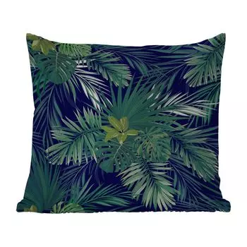 Подушка для улицы MuchoWow - Джунгли - Узор - Листва - Мальчики - Девочки - Дети - 40x40 см - Устойчивость к атмосферным воздействиям - Подушка для отдыха - Чехол на подушку - Хлопчатобумажная ткань - Декоративные наволочки, мультиколор