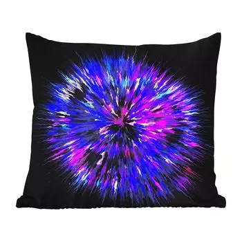 Подушка для улицы MuchoWow - Фиолетовая геометрия в форме взрыва - 45x45 см - Устойчивость к атмосферным воздействиям - Подушка для отдыха - Чехлы для подушек - Декоративные чехлы для подушек - Декоративные чехлы для подушек, мультиколор