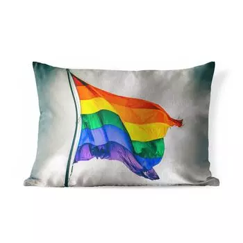 Подушка для улицы MuchoWow - Фотография радужного флага - 60x40 см - Устойчивость к атмосферным воздействиям - Подушка для отдыха - Чехлы для подушек - Декоративные чехлы для подушек - Декоративные чехлы для подушек, мультиколор