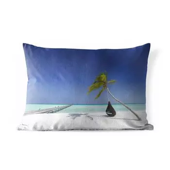 Подушка для улицы MuchoWow - гамак - пальма - пляж - 50x30 см - защита от атмосферных воздействий - подушка для отдыха - чехол для подушки - хлопчатобумажная ткань - декоративные чехлы для подушек, мультиколор