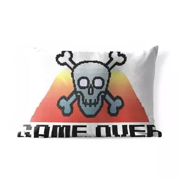 Подушка для улицы MuchoWow - Геймер - Ретро - Игра окончена - Иллюстрация - 60x40 см - Защита от атмосферных воздействий - Подушка для отдыха - Чехлы для подушек - Декоративные чехлы для подушек - Декоративные чехлы для подушек, мультиколор