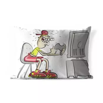 Подушка для улицы MuchoWow - геймер - телевизор - консоль - 50x30 см - защита от атмосферных воздействий - подушка для отдыха - чехол для подушки - хлопчатобумажная ткань - декоративные чехлы для подушек, мультиколор