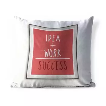 Подушка для улицы MuchoWow — Идея + Работа = Успех» — Пословицы — Цитаты — 50x50 см — Устойчивость к атмосферным воздействиям — Подушка для отдыха — Чехол на подушку — Хлопчатобумажная ткань — Декоративные наволочки, мультиколор