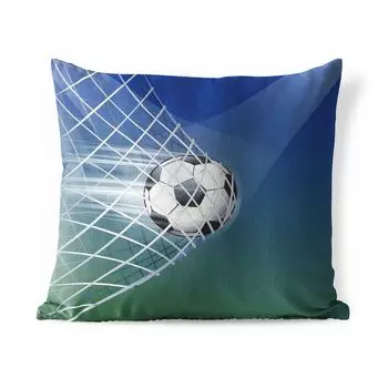 Подушка для улицы MuchoWow — Иллюстрация футбола в сетке — Мальчики — Девочки — Дети — 50x50 см — Устойчивость к атмосферным воздействиям — Подушка для отдыха — Чехол на подушку — Хлопчатобумажная ткань — Декоративные наволочки, мультиколор