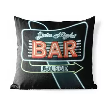 Подушка для улицы MuchoWow — Иллюстрация неоновой вывески — 50x50 см — Устойчивость к атмосферным воздействиям — Подушка для отдыха — Чехол на подушку — Хлопчатобумажная ткань — Декоративные наволочки, мультиколор