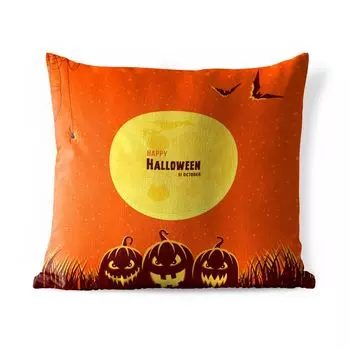 Подушка для улицы MuchoWow — Иллюстрация полнолуния на Хэллоуин — 40x40 см — Защита от атмосферных воздействий — Подушка для отдыха — Чехол на подушку — Хлопчатобумажная ткань — Декоративные наволочки, мультиколор