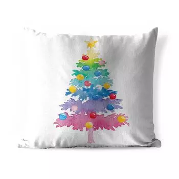 Подушка для улицы MuchoWow - Иллюстрация - Рождество - Рождественская елка - 40x40 см - Устойчивость к атмосферным воздействиям - Подушка для отдыха - Чехол на подушку - Хлопчатобумажная ткань - Декоративные наволочки, мультиколор