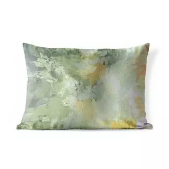 Подушка для улицы MuchoWow — Картина маслом, зеленая — 60x40 см — Устойчивость к атмосферным воздействиям — Подушка для отдыха — Чехлы для подушек — Декоративные чехлы для подушек — Декоративные чехлы для подушек, мультиколор
