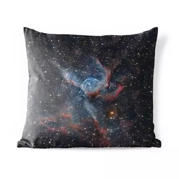 Подушка для улицы MuchoWow — Красный и синий туман — 45x45 см — Устойчивость к атмосферным воздействиям — Подушка для отдыха — Чехлы для подушек — Декоративные чехлы для подушек — Декоративные чехлы для подушек, мультиколор