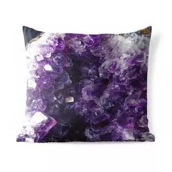 Подушка для улицы MuchoWow - крупный план внутренней части натурального аметиста - 50x50 см - защита от атмосферных воздействий - подушка для отдыха - чехол для подушки - хлопчатобумажная ткань - декоративные чехлы для подушек, мультиколор