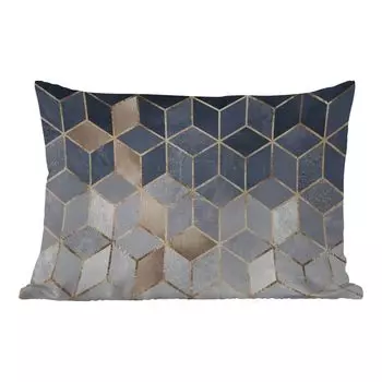 Подушка для улицы MuchoWow - Куб - Золото - Узор - 60x40 см - Устойчивость к атмосферным воздействиям - Подушка для отдыха - Чехлы для подушек - Декоративные чехлы для подушек - Декоративные чехлы для подушек, мультиколор