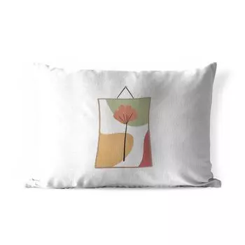 Подушка для улицы MuchoWow - лист - каркас - пастель - 50x30 см - атмосферостойкая - подушка для отдыха - чехол на подушку - хлопчатобумажная ткань - декоративные чехлы на подушки, мультиколор