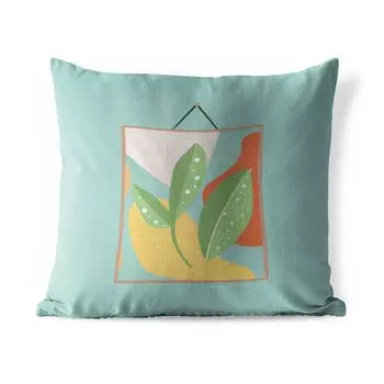 Подушка для улицы MuchoWow - Листья - Растение - Рамка - Цвета - 45x45 см - Устойчивость к атмосферным воздействиям - Подушка для отдыха - Чехлы для подушек - Декоративные чехлы для подушек - Декоративные чехлы для подушек, мультиколор