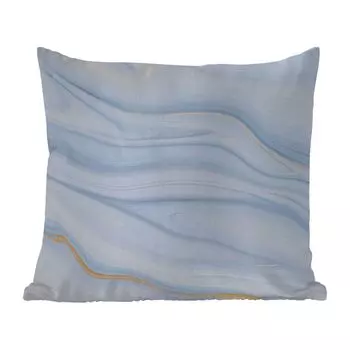 Подушка для улицы MuchoWow — Мрамор — Волна — Синий — Узор — Под мрамор — Пастель — 40x40 см — Устойчивость к атмосферным воздействиям — Подушка для отдыха — Чехол на подушку — Хлопчатобумажная ткань — Декоративные наволочки, мультиколор