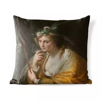 Подушка для улицы MuchoWow - Пастушка - Картина Паулюса Морельса - 45x45 см - Устойчивость к атмосферным воздействиям - Подушка для отдыха - Чехлы для подушек - Декоративные чехлы для подушек - Декоративные чехлы для подушек, мультиколор